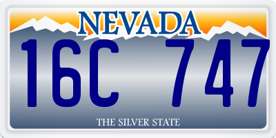 NV license plate 16C747