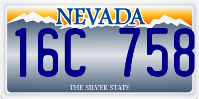 NV license plate 16C758