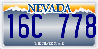 NV license plate 16C778