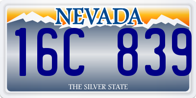 NV license plate 16C839