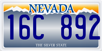 NV license plate 16C892
