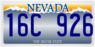 NV license plate 16C926