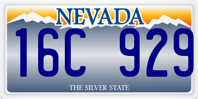 NV license plate 16C929