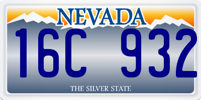 NV license plate 16C932