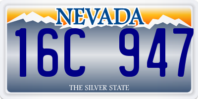 NV license plate 16C947