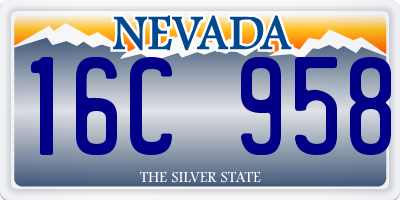 NV license plate 16C958