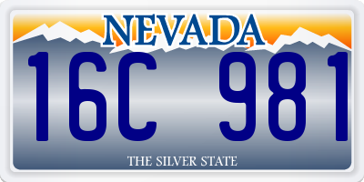 NV license plate 16C981