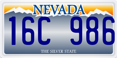 NV license plate 16C986