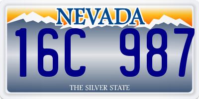 NV license plate 16C987