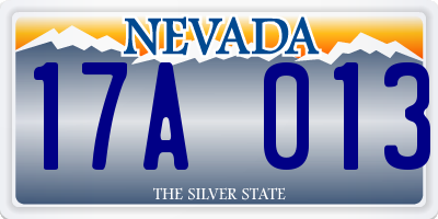 NV license plate 17A013