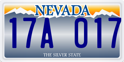 NV license plate 17A017