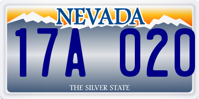 NV license plate 17A020