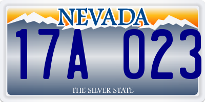 NV license plate 17A023