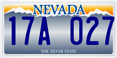 NV license plate 17A027