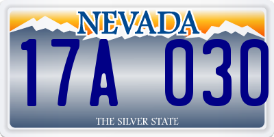 NV license plate 17A030