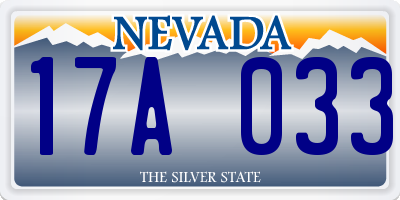 NV license plate 17A033