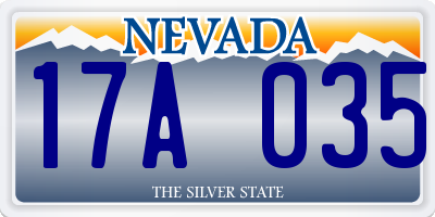 NV license plate 17A035