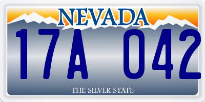 NV license plate 17A042