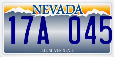 NV license plate 17A045