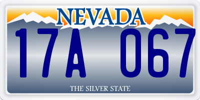 NV license plate 17A067