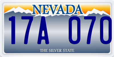 NV license plate 17A070