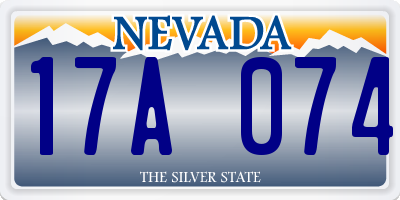 NV license plate 17A074