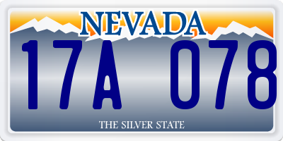 NV license plate 17A078