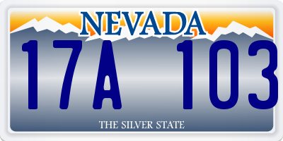 NV license plate 17A103