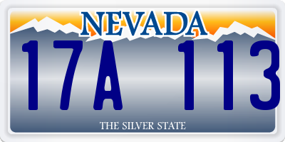 NV license plate 17A113