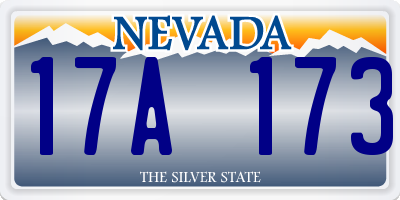 NV license plate 17A173
