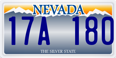 NV license plate 17A180