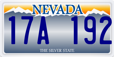 NV license plate 17A192
