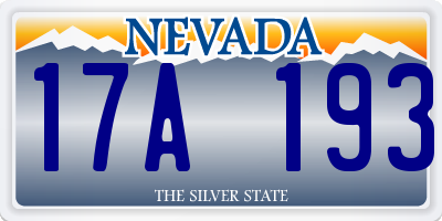 NV license plate 17A193