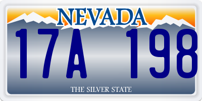 NV license plate 17A198