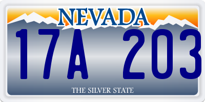 NV license plate 17A203