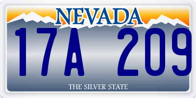NV license plate 17A209