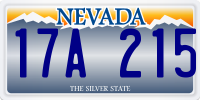 NV license plate 17A215