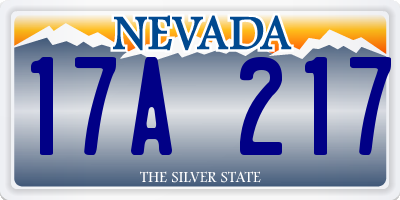 NV license plate 17A217