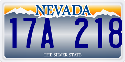 NV license plate 17A218