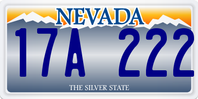 NV license plate 17A222