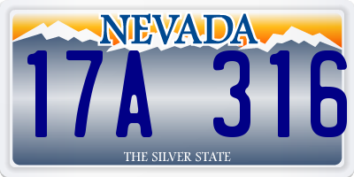 NV license plate 17A316