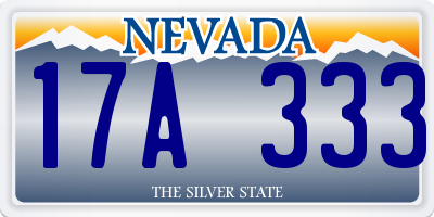 NV license plate 17A333