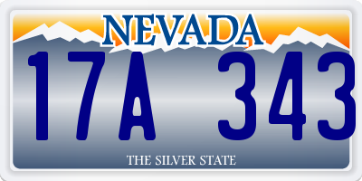 NV license plate 17A343