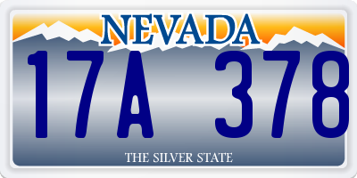 NV license plate 17A378