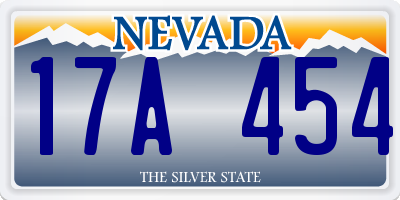 NV license plate 17A454