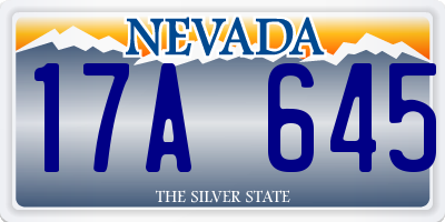 NV license plate 17A645