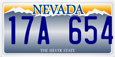 NV license plate 17A654