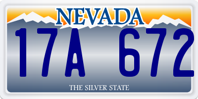 NV license plate 17A672