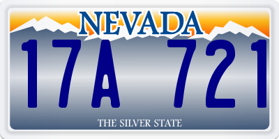NV license plate 17A721