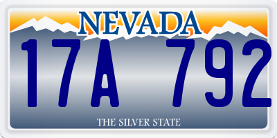 NV license plate 17A792